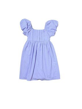 Speechless Dress Girls Size 8 Purple Check Puff Sleeve